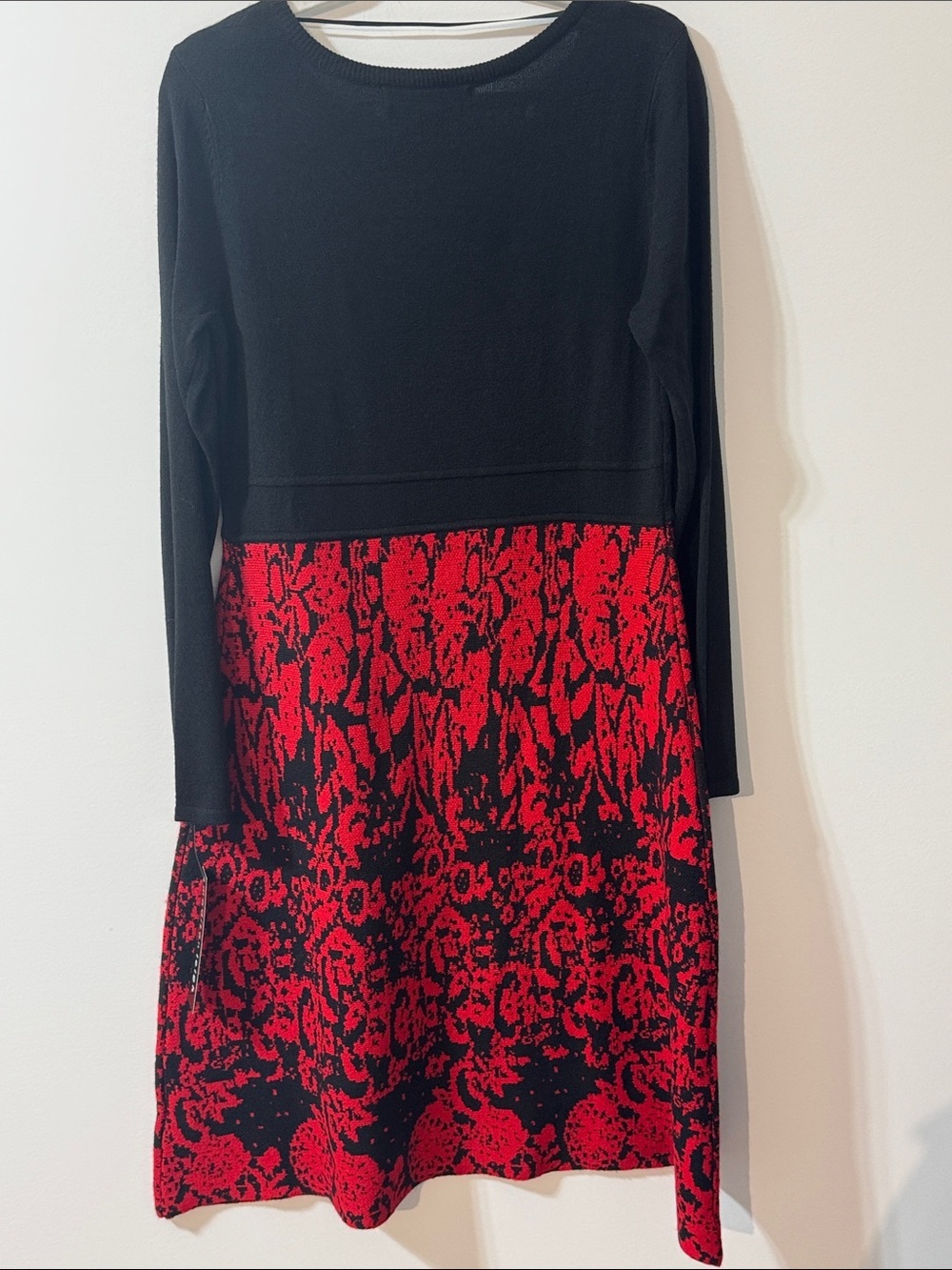 Madison Leigh Black Red A-Line Sweater Dress - Size M, L - Picture 8 of 11